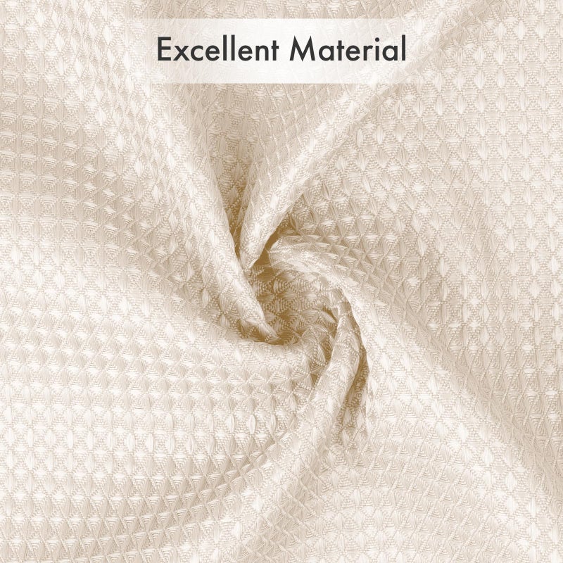 AmazerBath Waffle Shower Curtain, Heavy Duty Fabric Shower Curtain with Waffle Weave Hotel Quality Bathroom Curtains, 72 x 72 Inches (Cream Yellow) - Image 5